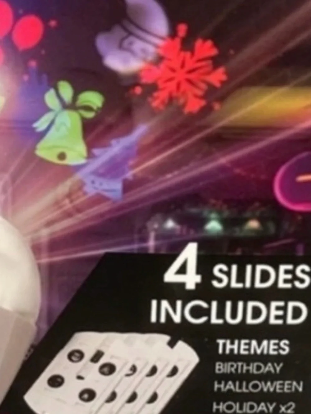 Bytech Projection LED Bulb 4 Slides Included Rotating Birthday Halloween Holiday